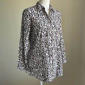 Chico's Leopard Print Blouse Size 1 (M)